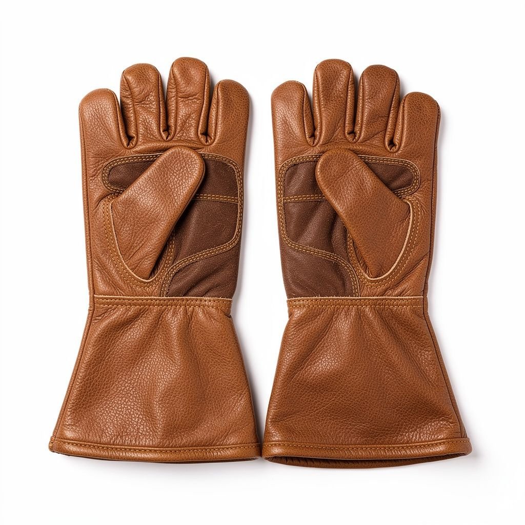 Extended-Cuff Leather Grill Gloves