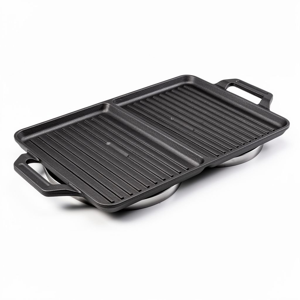 Reversible Cast Iron Griddle and Grill Pan
