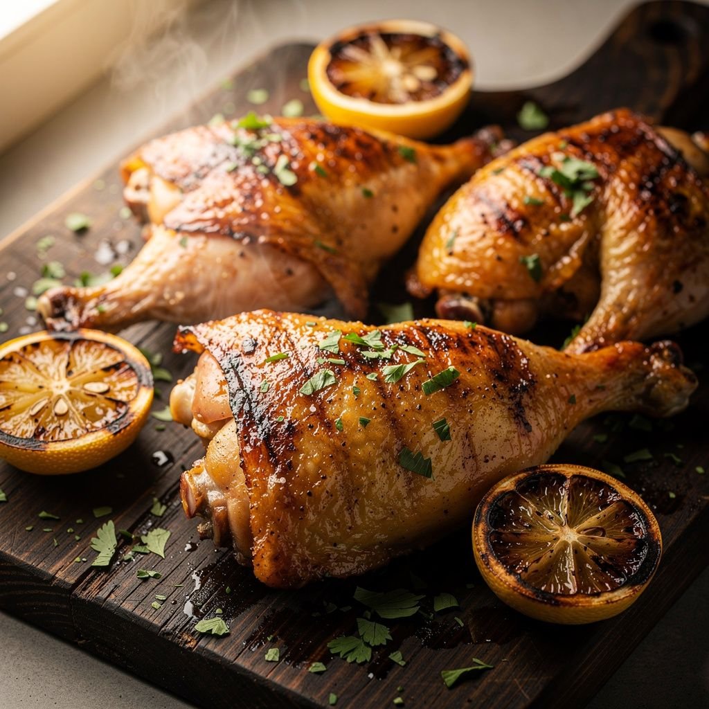 Direct-Grilled Lemon Garlic Chicken Thighs