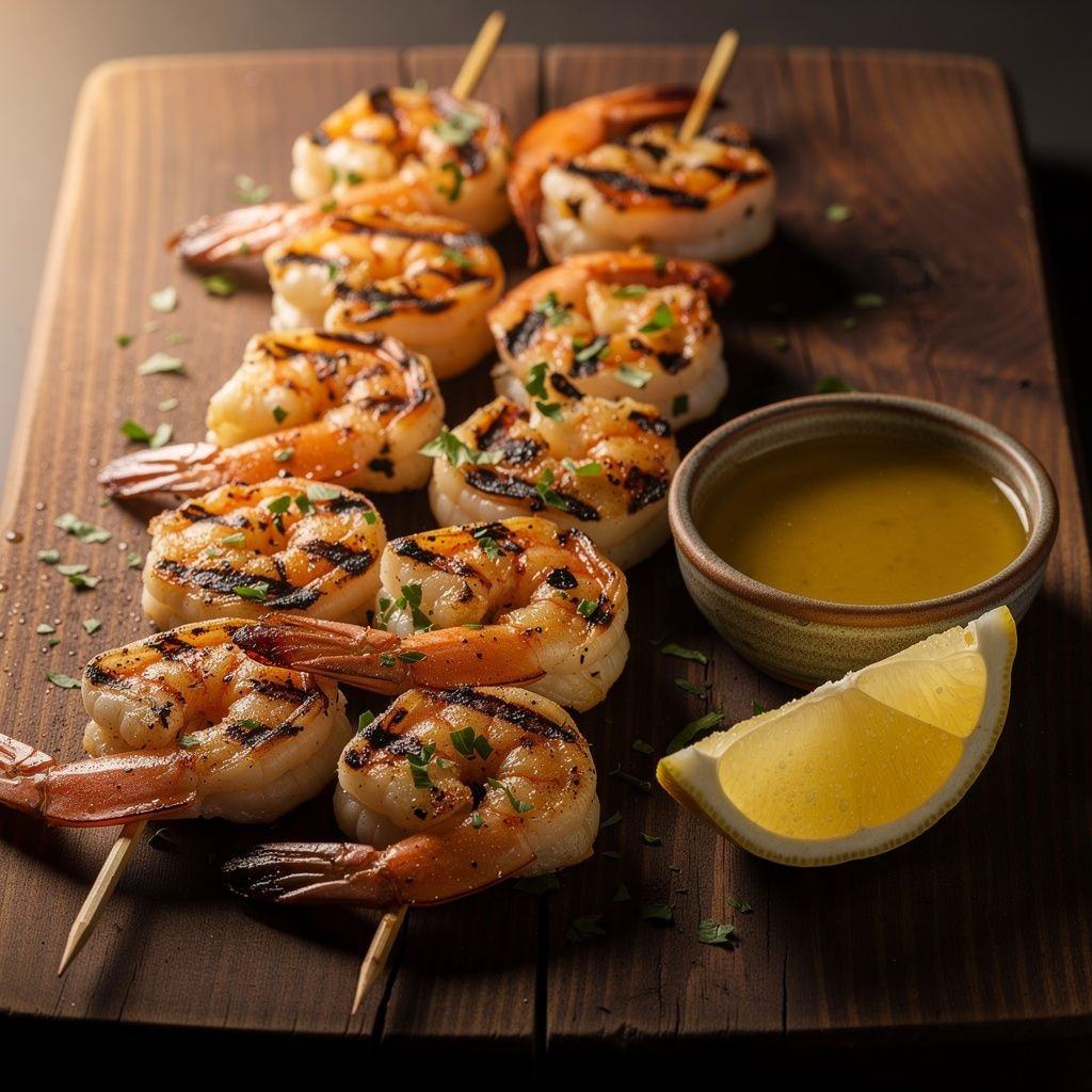 Garlic Butter Grilled Shrimp Skewers
