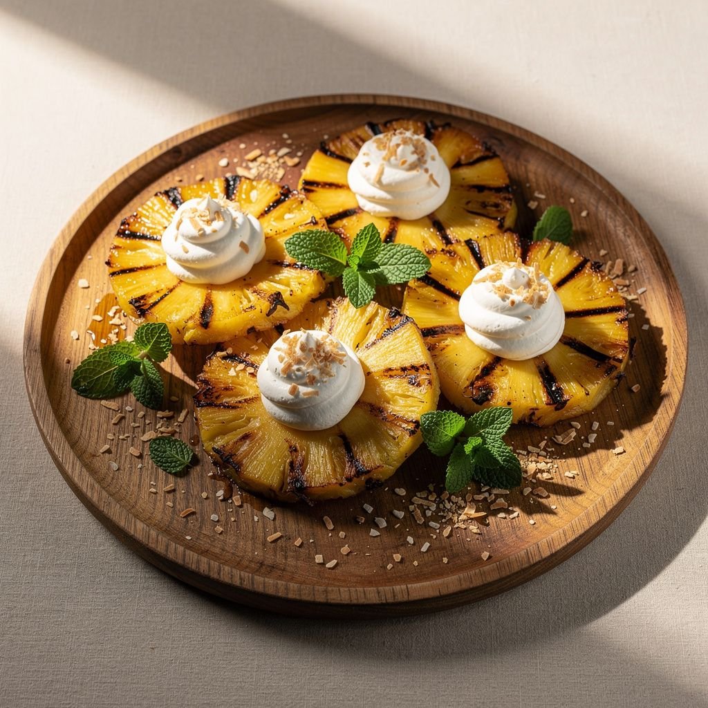 Grilled Pineapple with Coconut Cream Topping