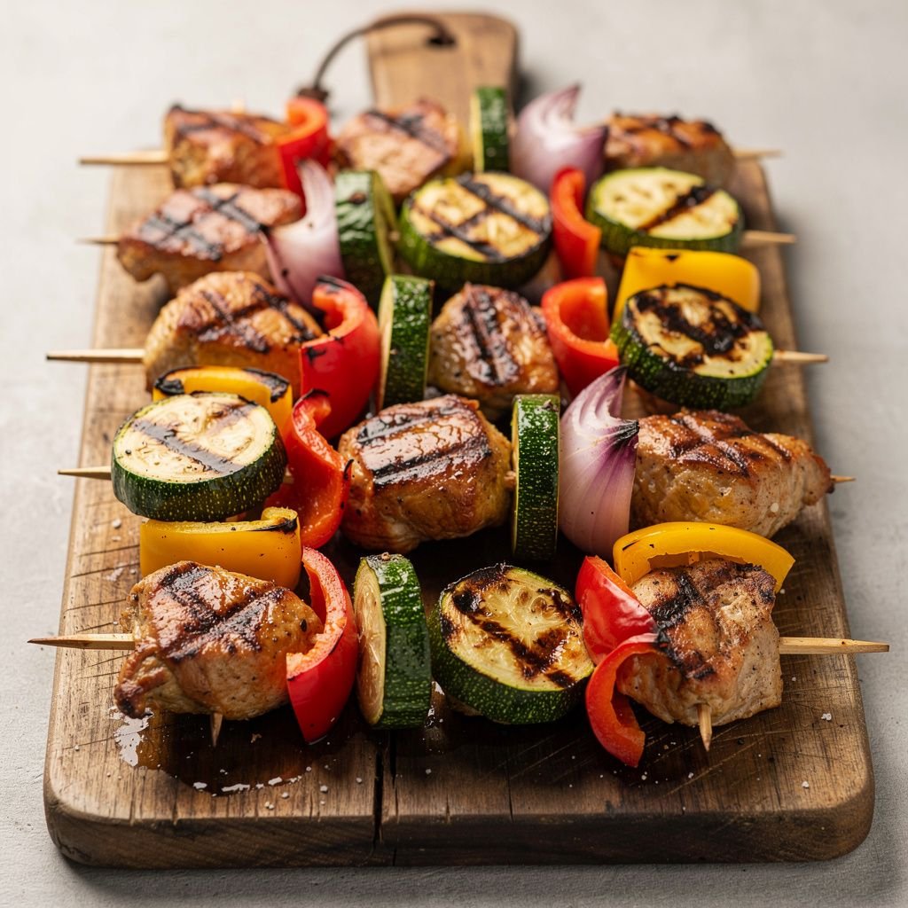 Grilled Turkey and Vegetable Kebabs