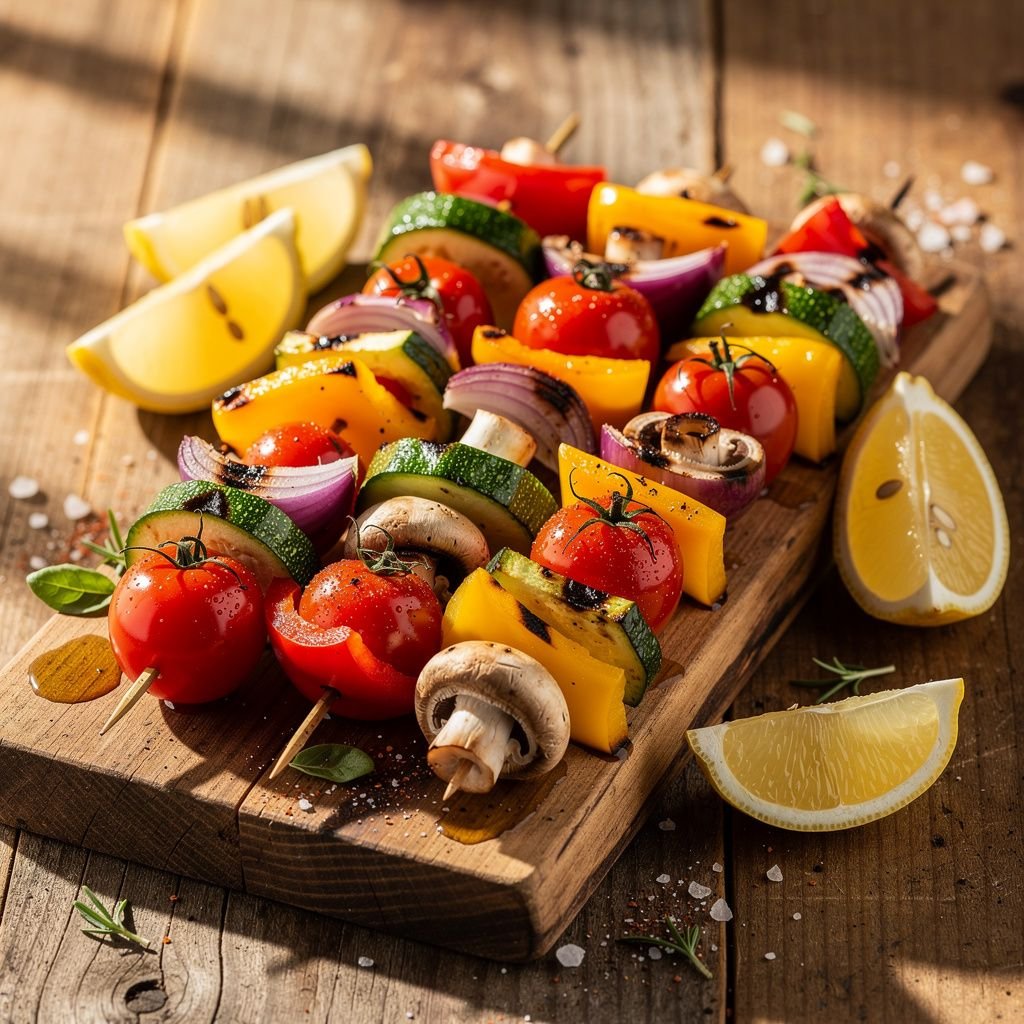 Grilled Rainbow Vegetable Skewers