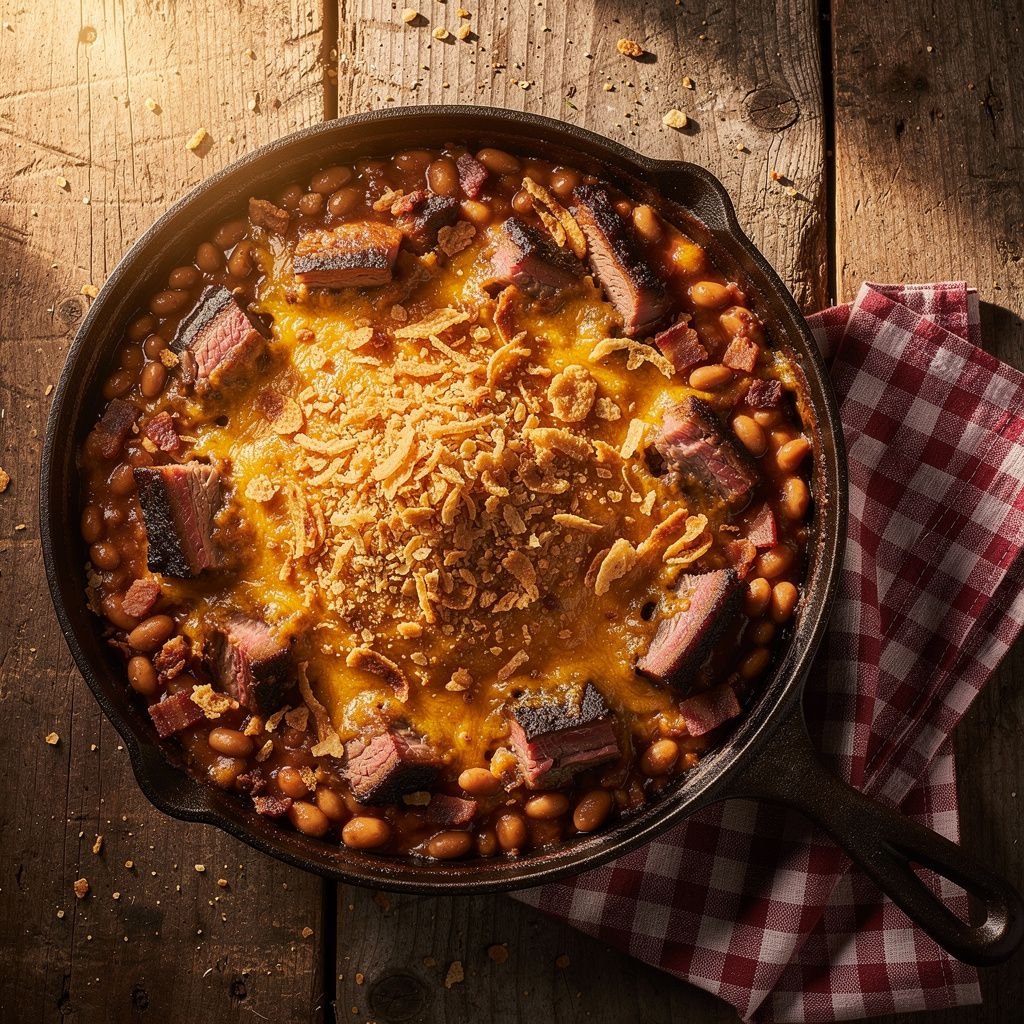 Loaded Baked Bean and Brisket Bake
